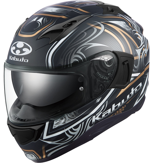 OGK Kabuto Kamui-3 Helmet Jag Flat-Black-Gold